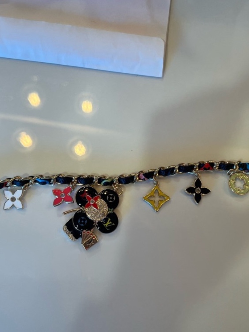 NEW! Black Multicolor Charm Chain Bag Charm